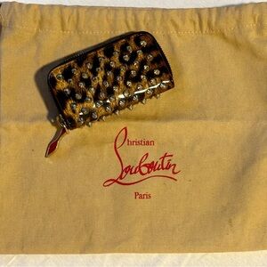 Christian Louboutin Red and Black Studded Key Holder